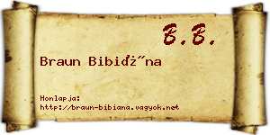 Braun Bibiána névjegykártya